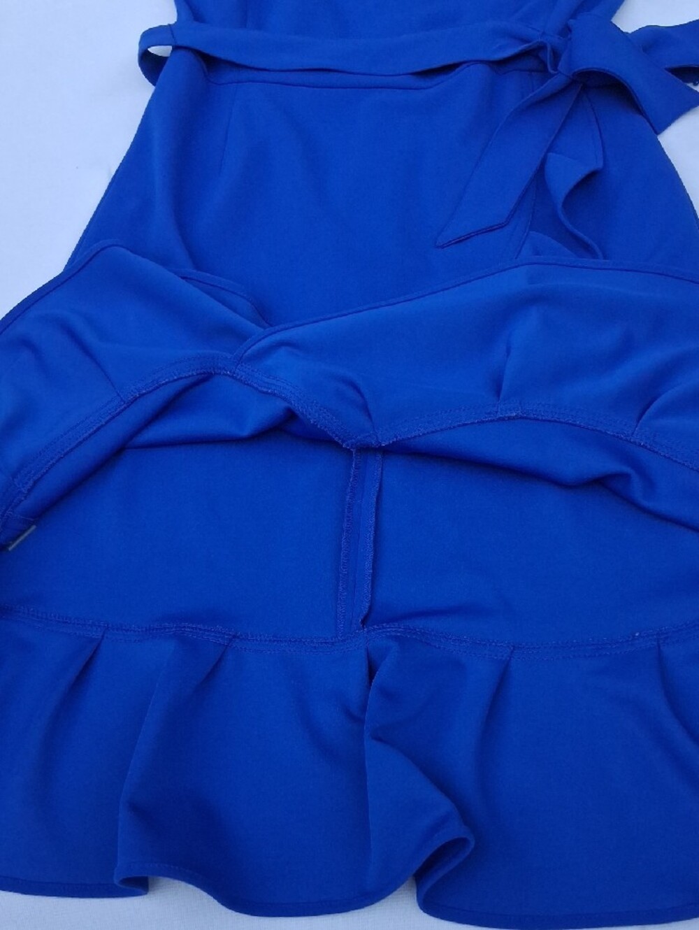 Calvin Klein Cobalt Blue Sleeveless Midi Dress with Waist Tie - Picture 15 of 16